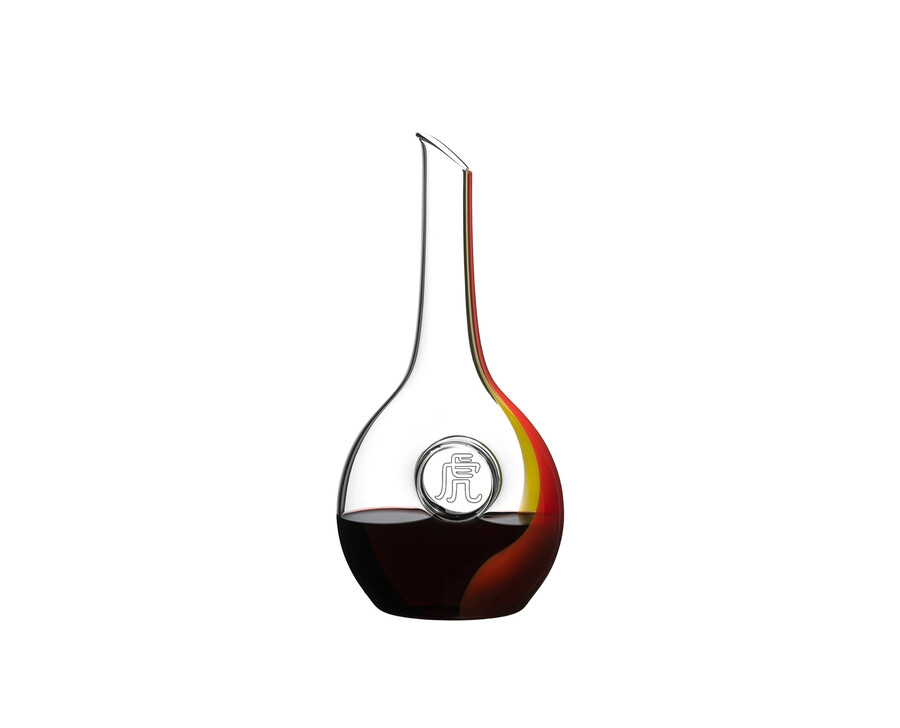 carafe riedel tigre du zodiaque chinois - rougejaune