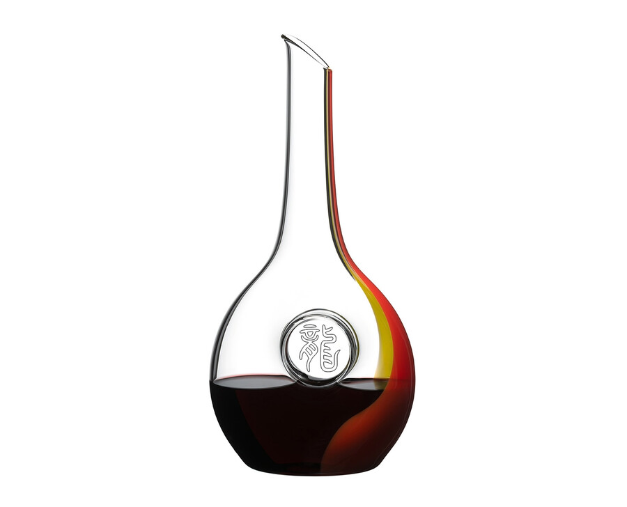 carafe riedel dragon du zodiaque chinois - rougejaune