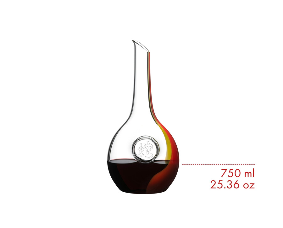 carafe serpent du zodiaque chinois riedel - rougejaune