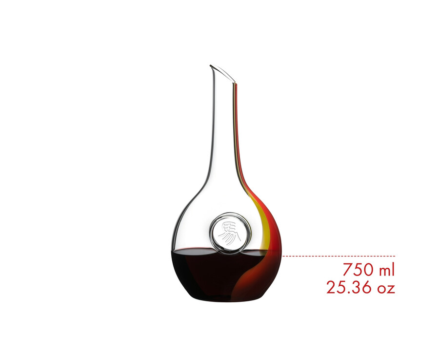 carafe riedel cheval du zodiaque chinois - rougejaune
