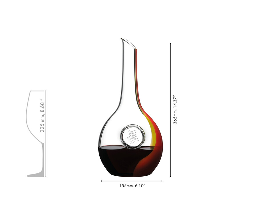 carafe riedel cheval du zodiaque chinois - rougejaune