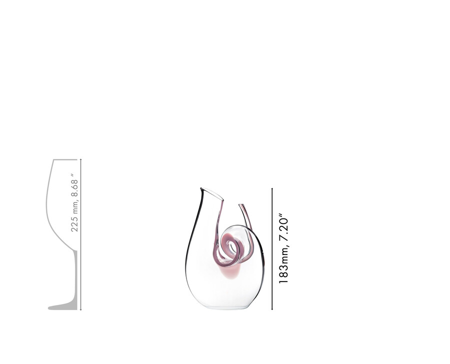carafe miniature riedel curly - rose