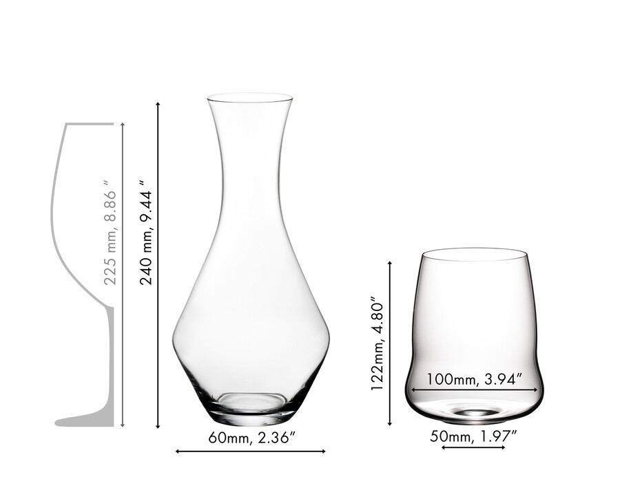 sl riedel ailes sans pied cabernetmerlot carafe