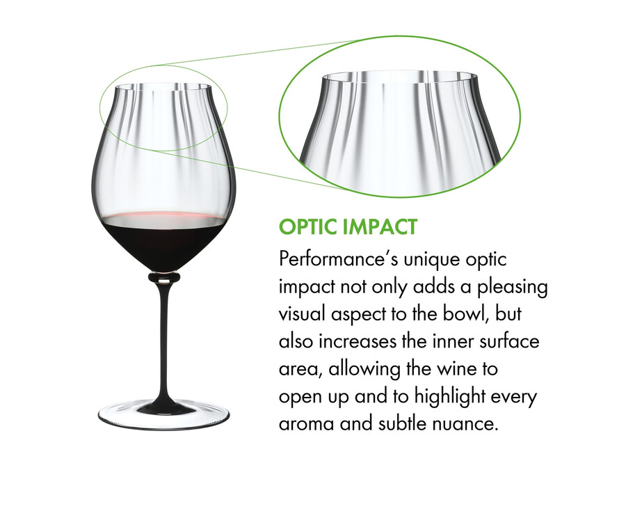riedel fatto a mano performance pinot noir - tige noire