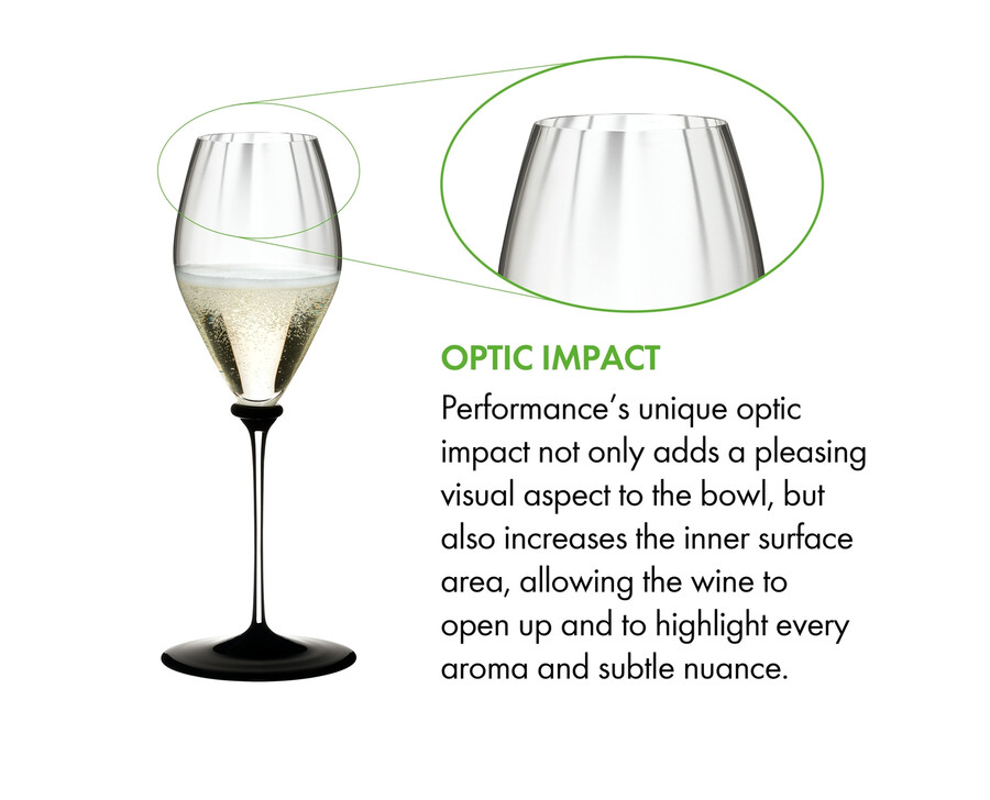 verre à champagne riedel fatto a mano performance - base noire