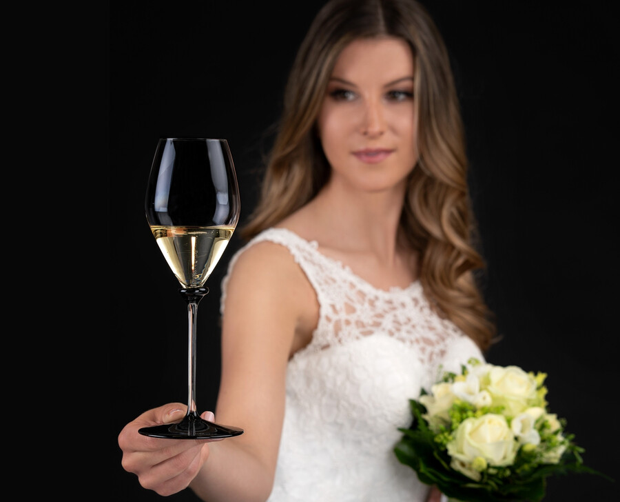 verre à champagne riedel fatto a mano performance - base noire