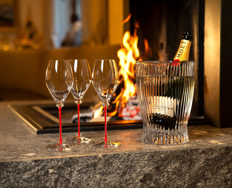 verre à champagne riedel fatto a mano performance - pied rouge