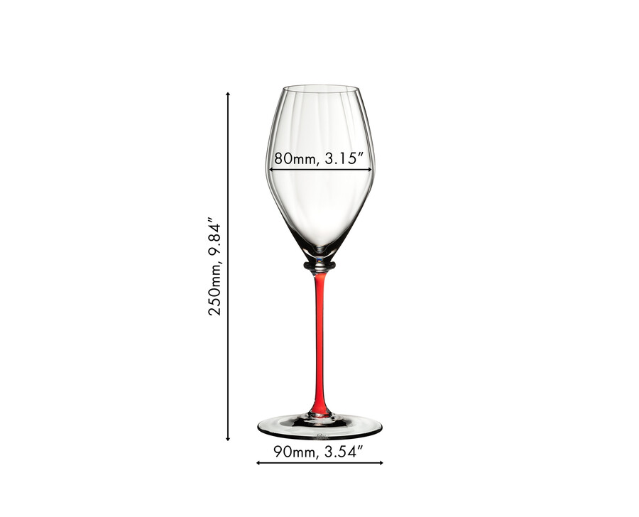 verre à champagne riedel fatto a mano performance - pied rouge