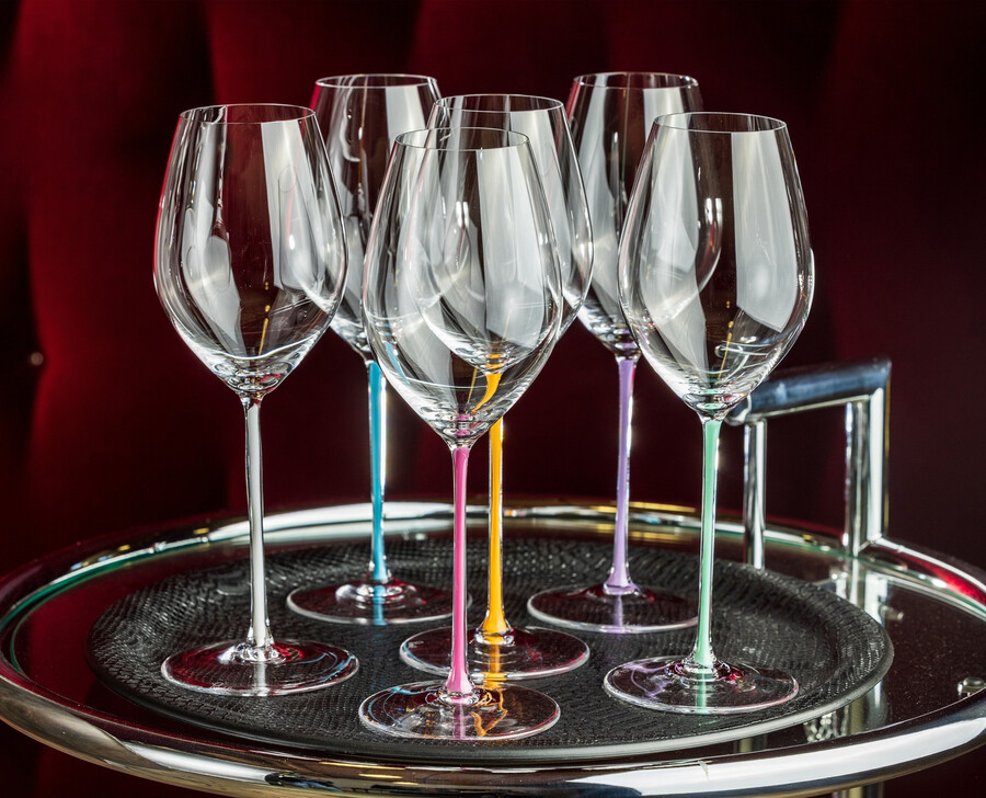 riedel verre à vin à champagne fatto a mano - turquoise
