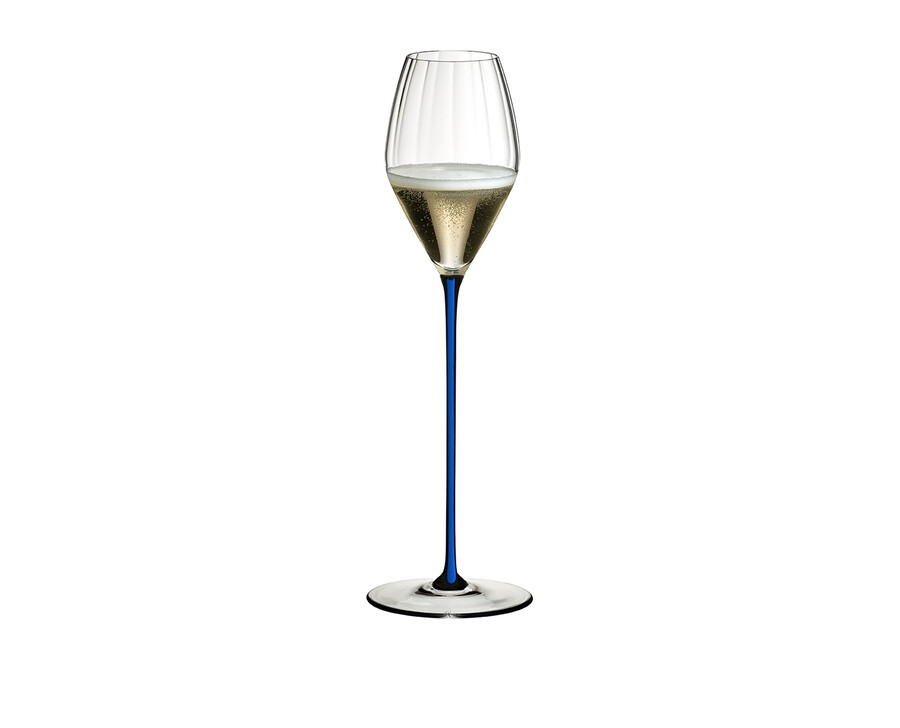 verre à champagne haute performance riedel - bleu foncé