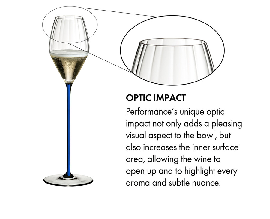 verre à champagne haute performance riedel - bleu foncé