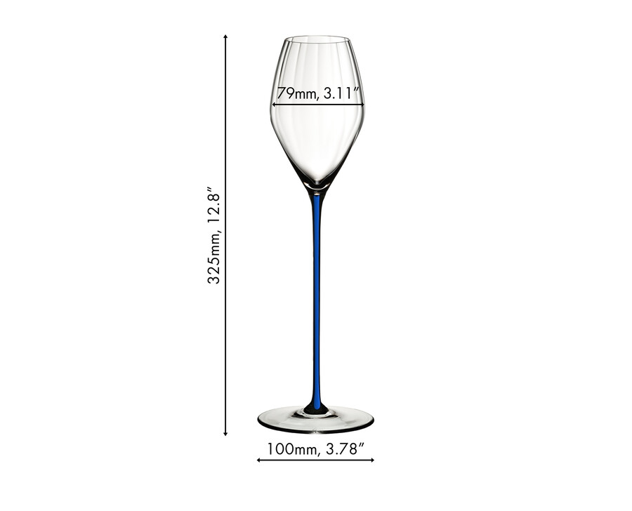 verre à champagne haute performance riedel - bleu foncé