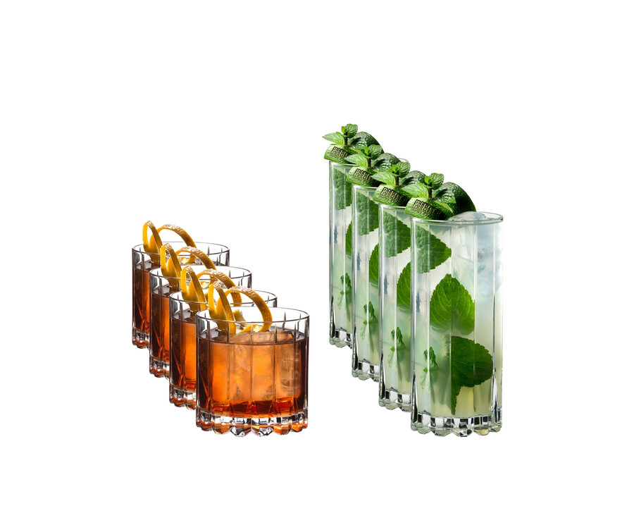 ensemble de verres à cocktails riedel type « rocks highball ».