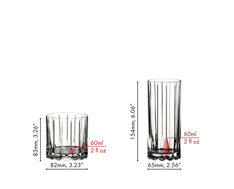 ensemble de verres à cocktails riedel type « rocks highball ».